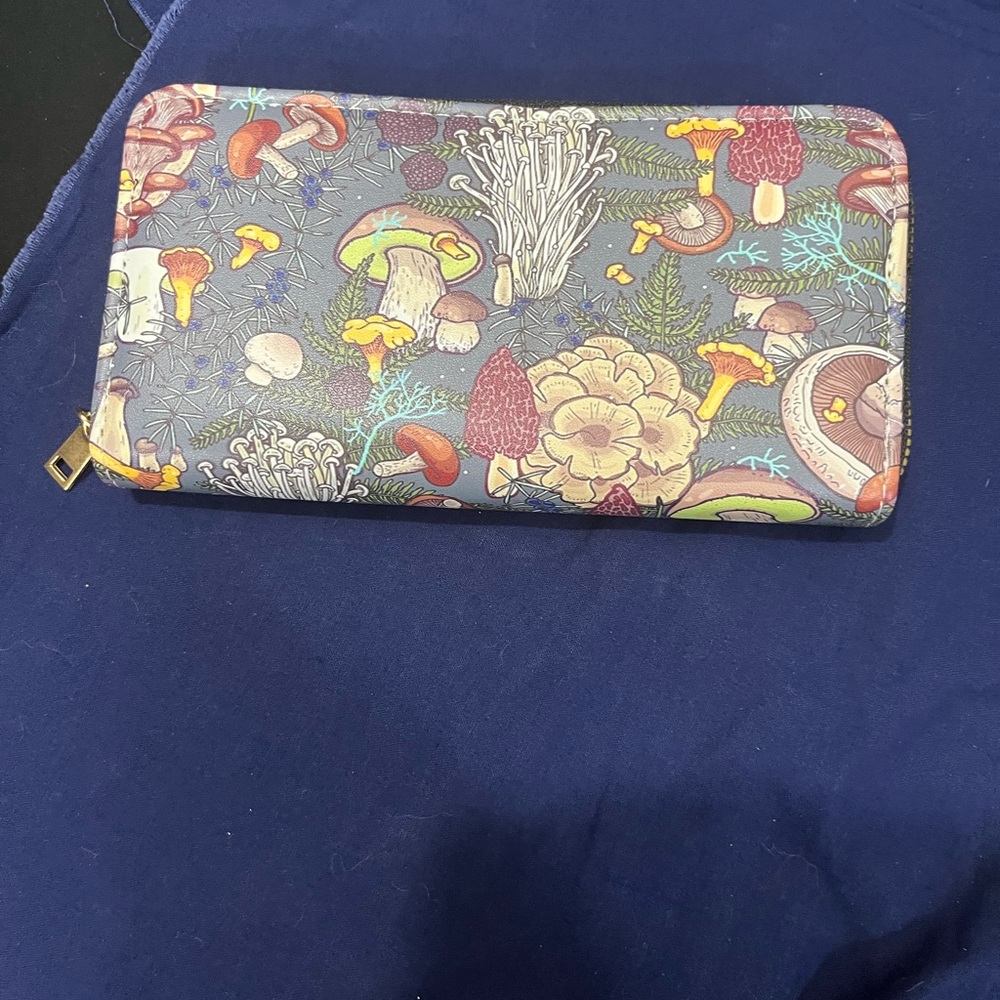 Colorful Mushroom Print Wallet